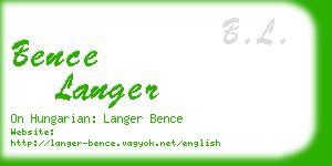 bence langer business card